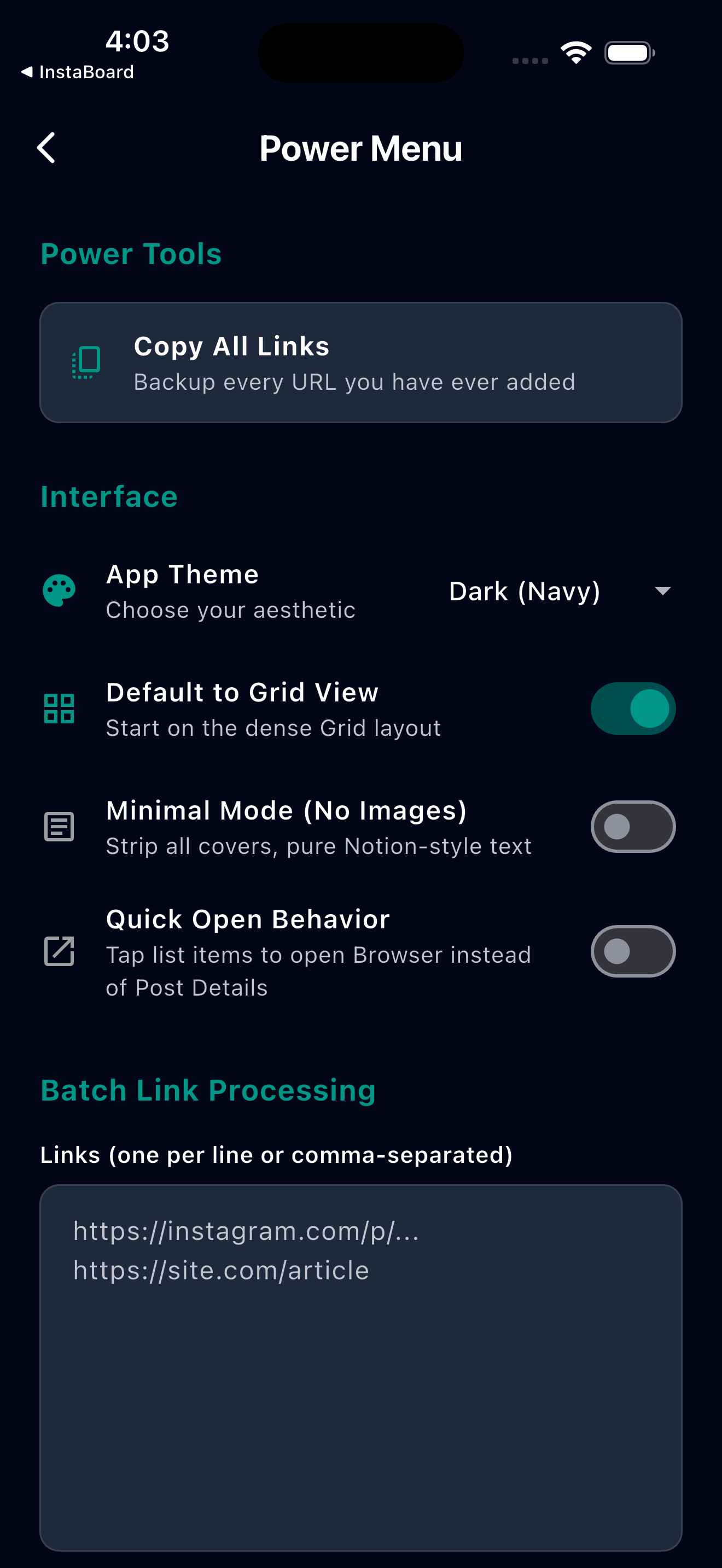 InstaBoard App Preview 1